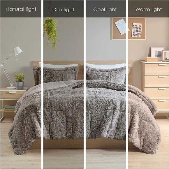 💯🔥Intelligent Design Malea Shaggy Comforter Set, Long Faux Fur Cozy Down Alter - Picture 6 of 14